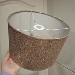 Boucle Peach Pink Sparkle Lamp Shade
