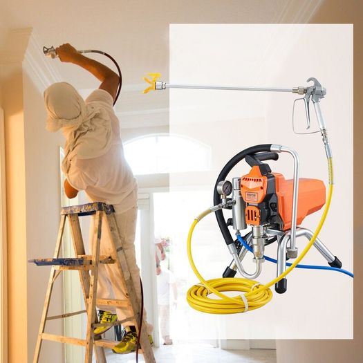 Airless Paint Sprayer with High Pressure Hose, 2200W Wall Paint Gun, 3000PSI 2L/min Brushless Motor Included, for Interior and Exterior Painting, Fence Accessories