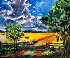 till the cows coming home watercolour