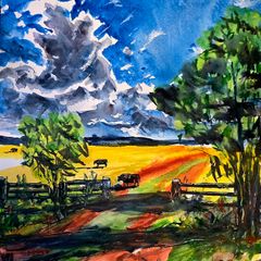 till the cows coming home watercolour