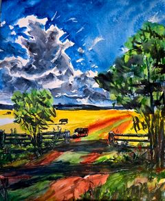 till the cows coming home watercolour