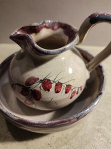 Kylemore Pottery milk Jug And Small Bowl.
