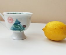 Hendrick's Gin teacup "The cucumber is nature's telescope. With it, we see the universe" piece of official limited edition