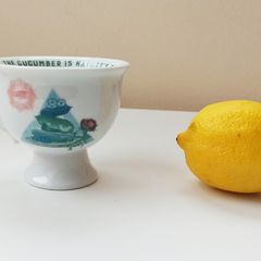 Hendrick's Gin teacup "The cucumber is nature's telescope. With it, we see the universe" piece of official limited edition