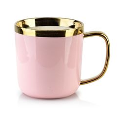 Porcelain Gold Pink Coffee Tea Mug Sammy 360ml