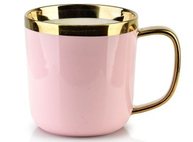 Porcelain Gold Pink Coffee Tea Mug Sammy 360ml