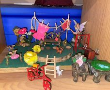Fairy garden stuff (bike, swing, clothes line)