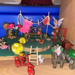 Fairy garden stuff (bike, swing, clothes line)
