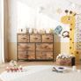 Chest of Drawers for Bedroom with 7 Drawers, Fabric Storage Drawer, Tall Brown Hallway Storage Unit Image 3