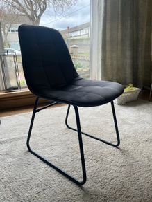 Set of 4 Grey Velvet Dining Chairs