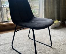 Set of 4 Grey Velvet Dining Chairs