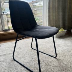 Set of 4 Grey Velvet Dining Chairs