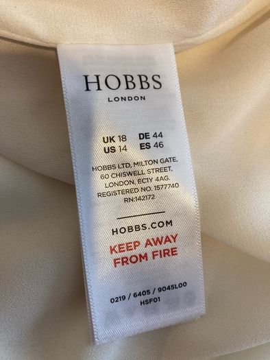 HOBBS lined ivory blouse 18 BNWT