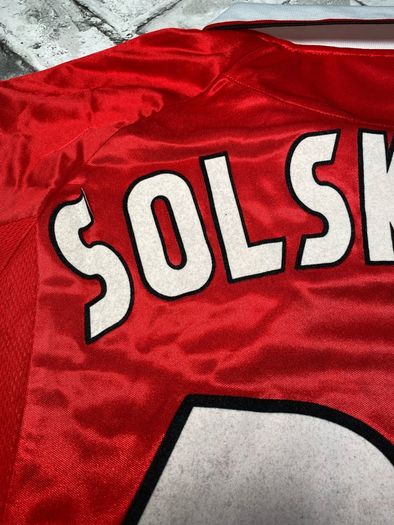 Vintage Umbro Manchester United 1999 Champions League The Final Nou Camp Home Jersey No.20 Solsjkaer Mens Size Small
