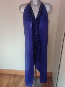 BNWT Ocean Club Purple halter neck beachwear jumpsuit size UK16 EU44 Postage included