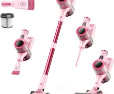 Dzaki Cordless Vacuum Cleaner 50,000 Pa, 55 min Runtime, Self Standing, Touch Display, Anti Tangle Brush, LED Light, Brushless Motor for Pet Hair, Allergy Sufferers, Carpets, Hard Floors
