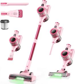 Dzaki Cordless Vacuum Cleaner 50,000 Pa, 55 min Runtime, Self Standing, Touch Display, Anti Tangle Brush, LED Light, Brushless Motor for Pet Hair, Allergy Sufferers, Carpets, Hard Floors