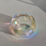 Colourless Pearly Iridescent Resin Ring Image 4