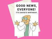 Personalised Futurama Professor Farnsworth To Shreds You Say A5 Birthday Greeting Card, Perfect for gifts, card for fans of the TV Show