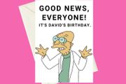 Personalised Futurama Professor Farnsworth To Shreds You Say A5 Birthday Greeting Card, Perfect for gifts, card for fans of the TV Show