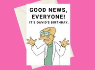 main image for ad Personalised Futurama Professor Farnsworth To Shreds You Say A5 Birthday Greeting Card, Perfect for gifts, card for fans of the TV Show