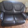 Leather 2 seater & 2 x 1 seaters. Image 2