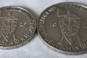 Weimar Republic 3 &amp; 5 Reichsmark 1925