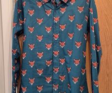 Long Sleeve Fox Print Shirt by Run and Fly