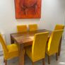 Solid oak dining table and 6 chairs Image 4