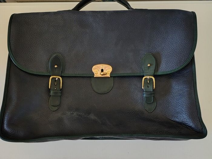 Large Vintage Chesneau Leather Satchel Briefcase