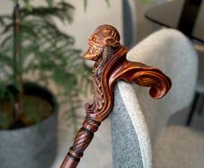 Unique Handmade Walking Stick, Viking Warrior Handle, Never Used