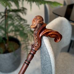 Unique Handmade Walking Stick, Viking Warrior Handle, Never Used