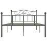 Bed Frame Grey Metal 160x200 cm Image 3