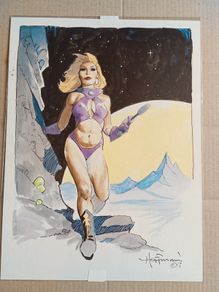 Original Watercolor Painting by Mike Hoffman "Space Angel Nomad"
