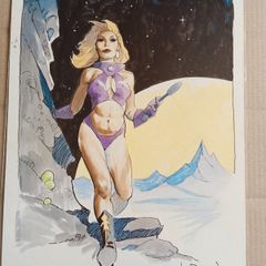 Original Watercolor Painting by Mike Hoffman "Space Angel Nomad"