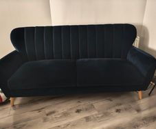 Navy Velvet 3 & 2 Seater Sofas