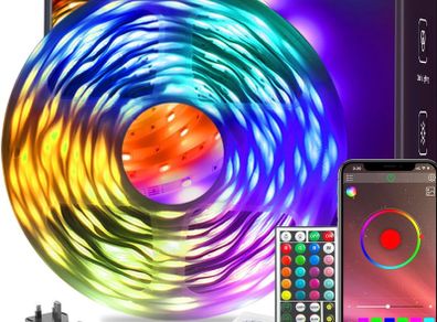30m Led Strip Lights RGB Music Sync Color Changing, Led Lights with Smart App Control Remote, Led Lights for Bedroom Lighting Flexible Home Decoration