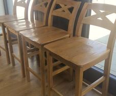 4 Solid Wood Kitchen High Stools