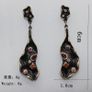 Beautiful pair earrings by R'Laith black wine color gold Image 4