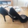 Office black suede peep toe high heels shoes Image 4