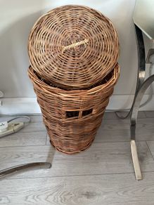 Vintage Handmade Large Willow Basket