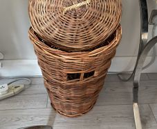 Vintage Handmade Large Willow Basket