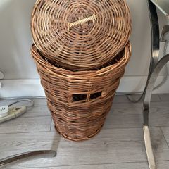 Vintage Handmade Large Willow Basket