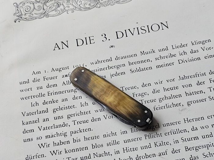 Vintage 1950s Victoria Victorinox Buffalo Horn Executive 74mm Swiss Army Knife Discontinued Collectable