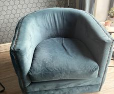 Teal Velvet Swivel Armchair