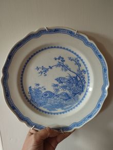 Antique Furnivals Quail Blue Dinner Plate 1913 England 684771
