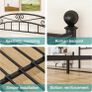 Canopy Bed Frame King Size with Ornate European Style Headboard & Footboard Image 3