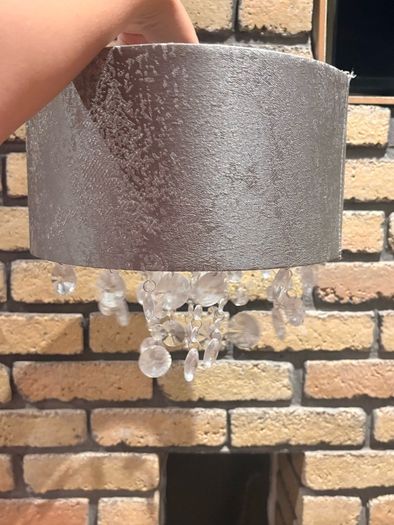 Crushed velvet and diamond lamp shade