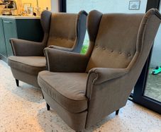 Pair of Ikea Strandmon Wingback Armchairs