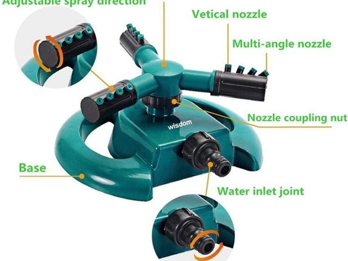 Garden Sprinkler Automatic Lawn Water Sprinkler 360 Degree 3 Arm Rotating Sprinkler System for Watering Your Lawn Plants Flowers Veggies and More (FREE POSTAGE)